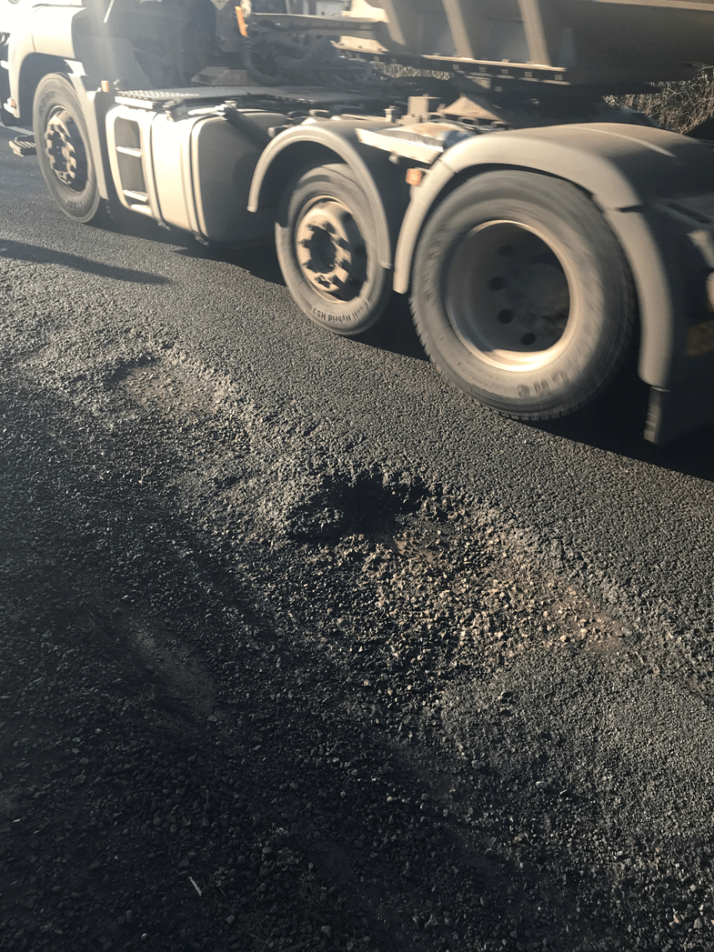 EIS competition winner - lorry and pothole