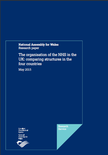 This is an image of the cover of the publication: The organisation of the NHS in the UK - Research Paper