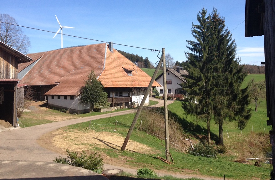 Community wind turbine in Black Forest village, Germany