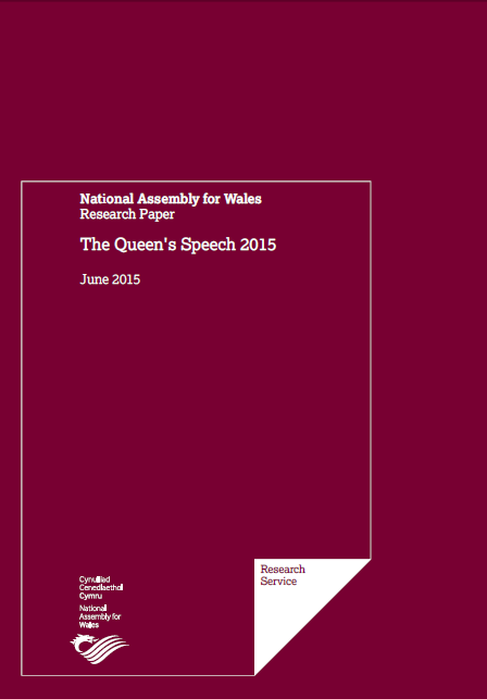 This is an image of the cover of the publication: The Queen’s Speech 2015 – Research Paper