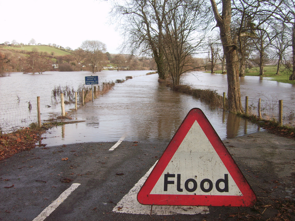 Photograph of a flooded road